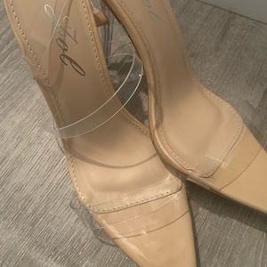 Clear stiletto sandals